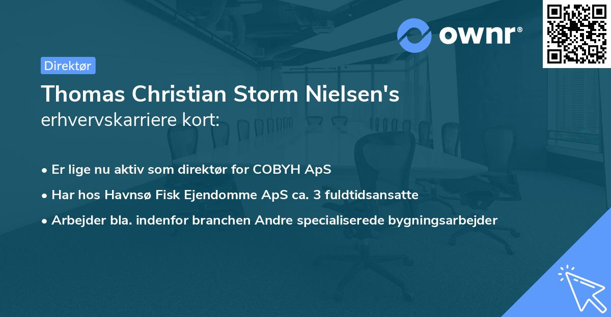 Thomas Christian Storm Nielsen's erhvervskarriere kort