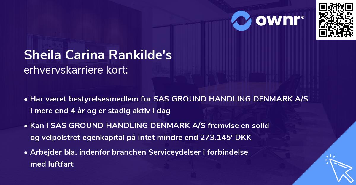 Sheila Carina Rankilde's erhvervskarriere kort