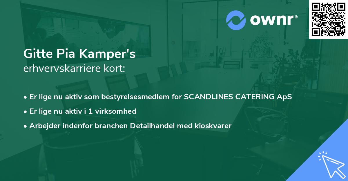 Gitte Pia Kamper's erhvervskarriere kort