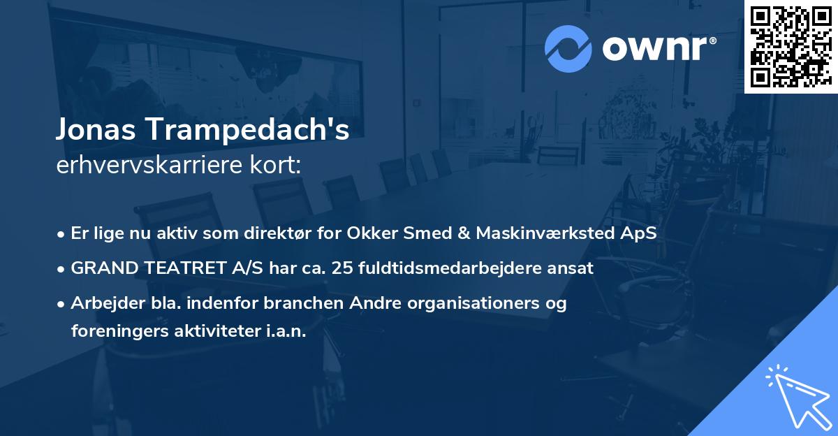 Jonas Trampedach's erhvervskarriere kort