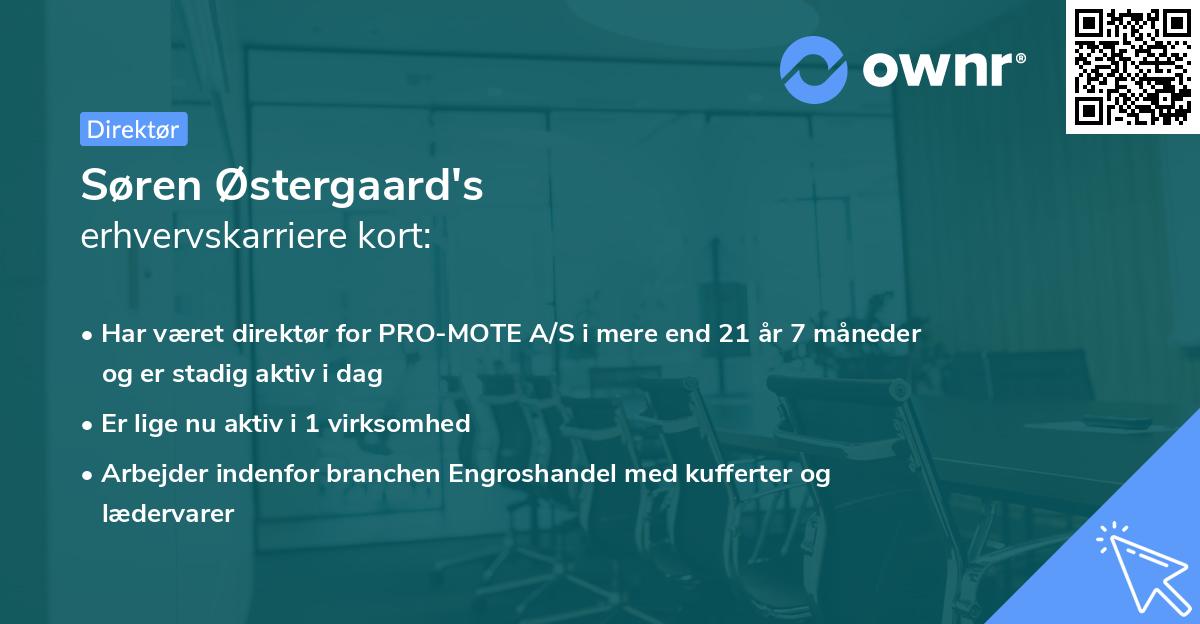 Søren Østergaard's erhvervskarriere kort