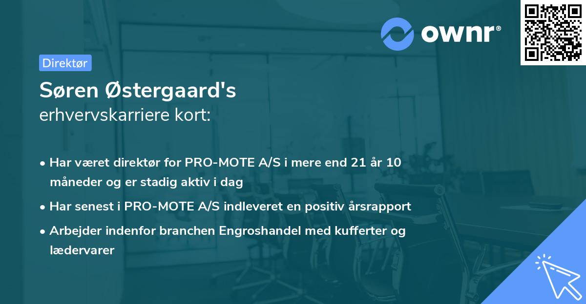 Søren Østergaard's erhvervskarriere kort