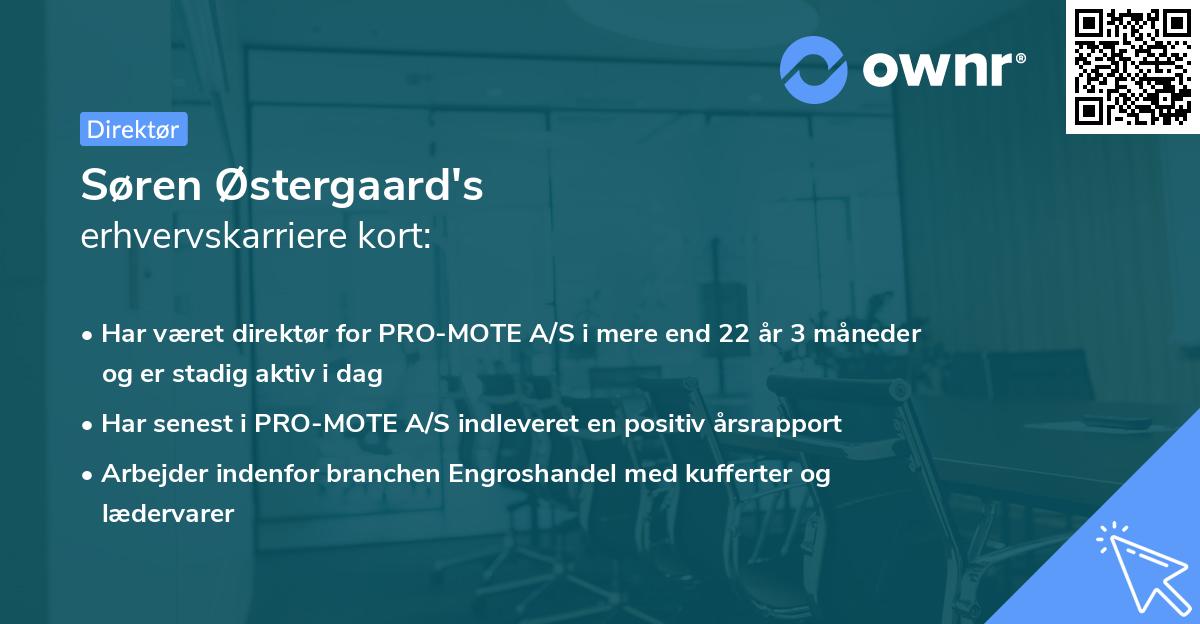 Søren Østergaard's erhvervskarriere kort