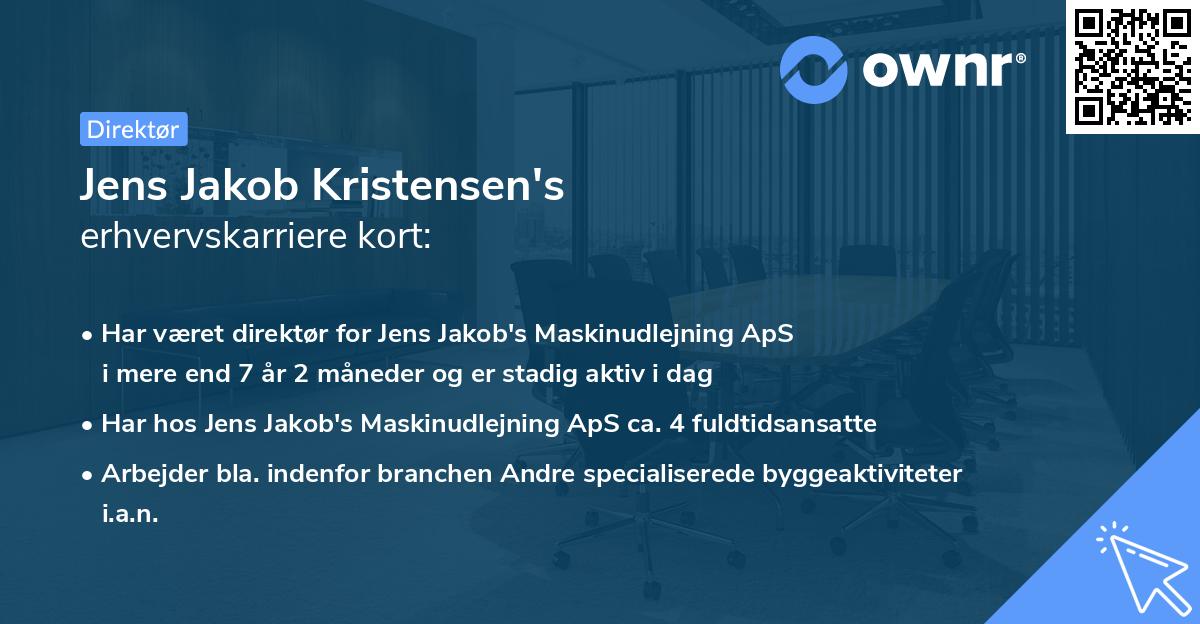 Jens Jakob Kristensen's erhvervskarriere kort