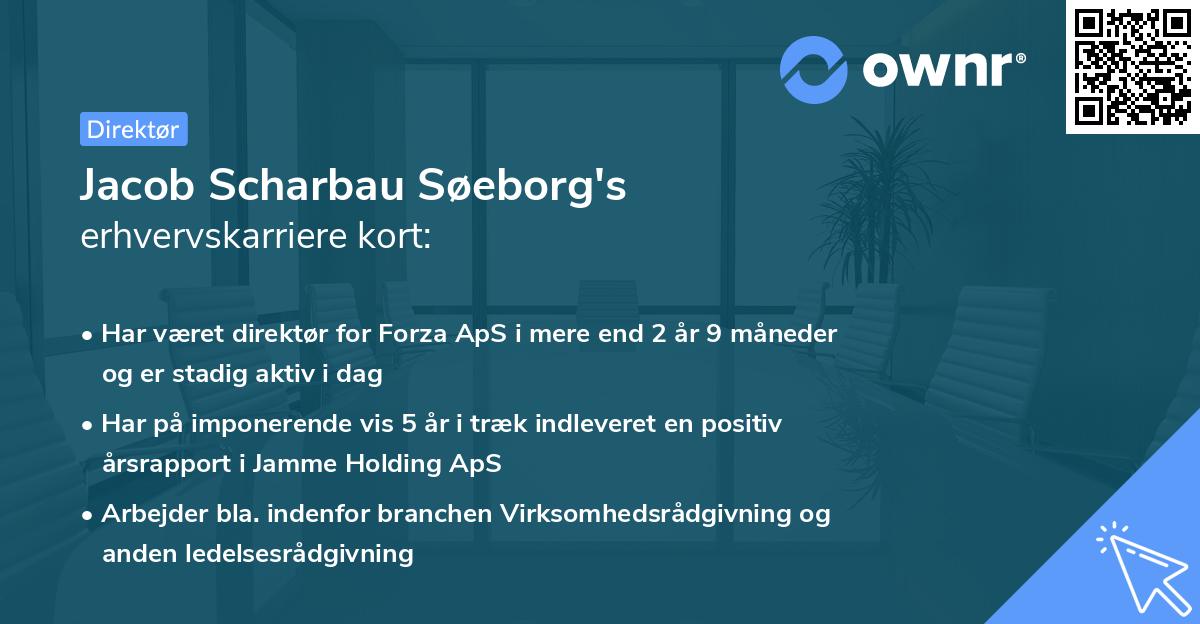Jacob Scharbau Søeborg's erhvervskarriere kort