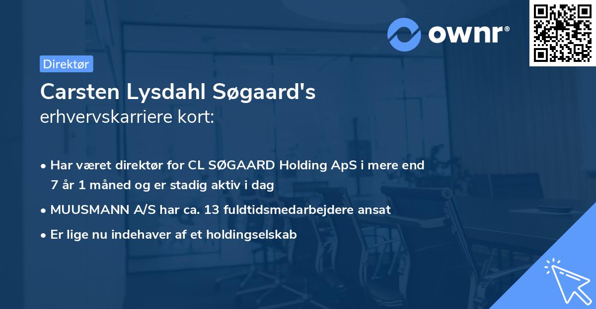 Carsten Lysdahl Søgaard's erhvervskarriere kort