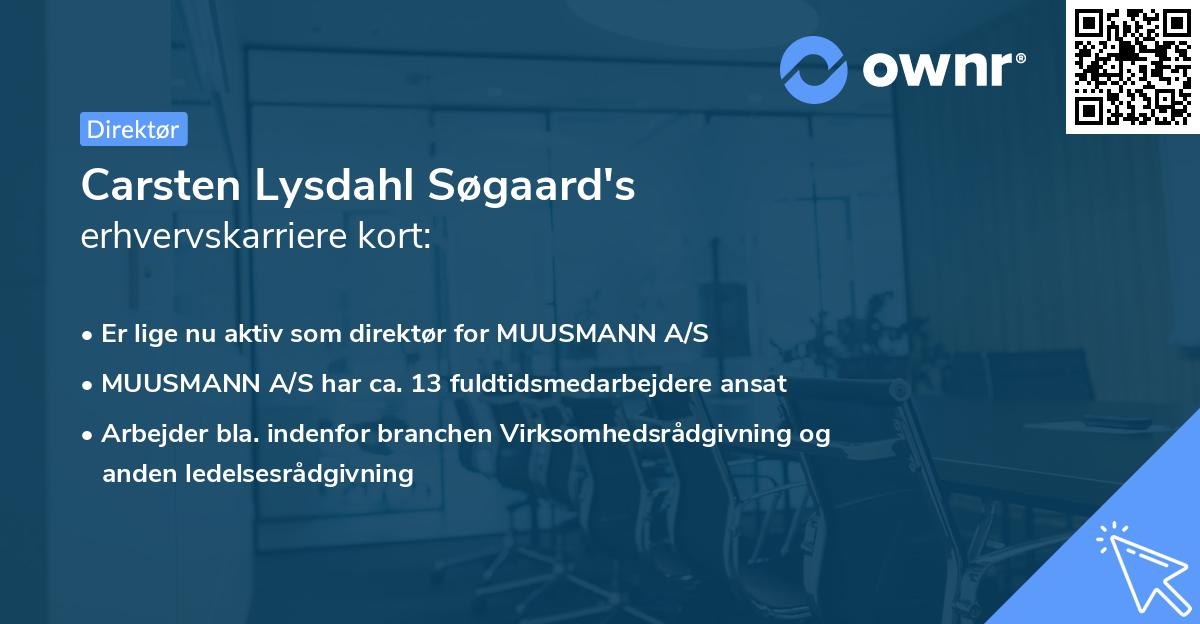 Carsten Lysdahl Søgaard's erhvervskarriere kort