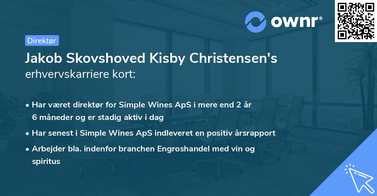 Jakob Skovshoved Kisby Christensen's erhvervskarriere kort