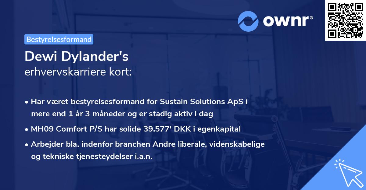 Dewi Dylander's erhvervskarriere kort
