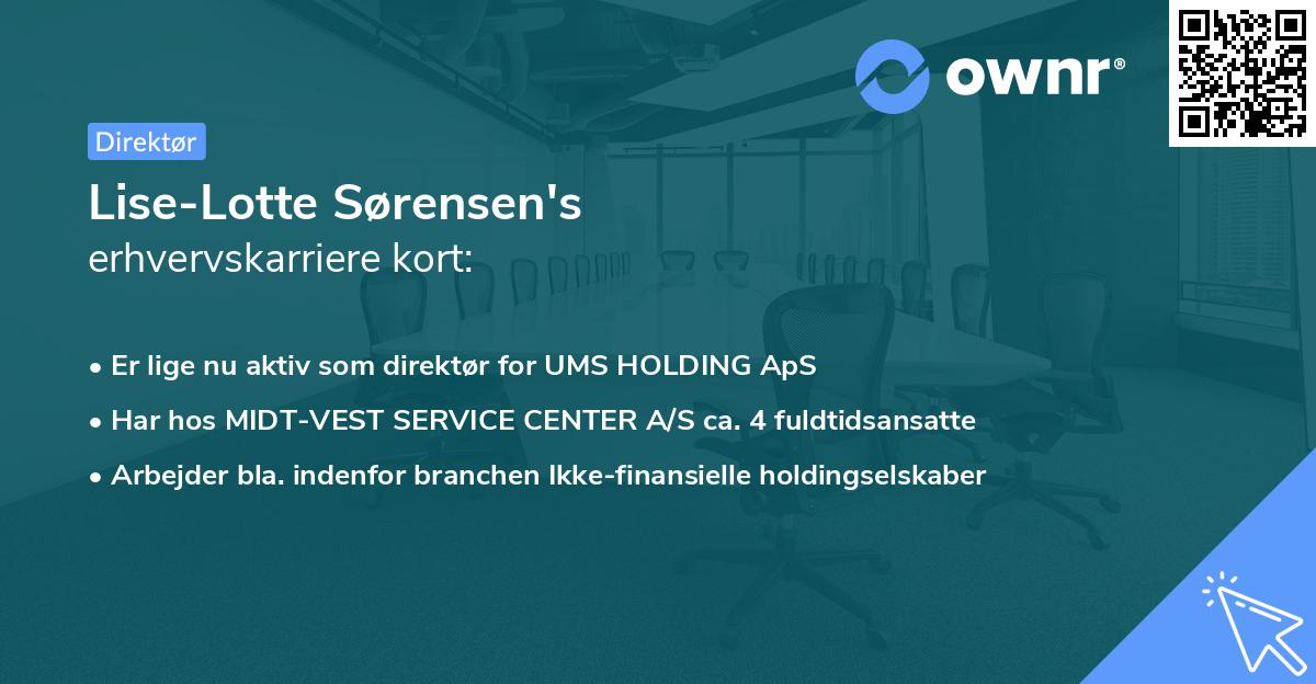 Lise-Lotte Sørensen's erhvervskarriere kort