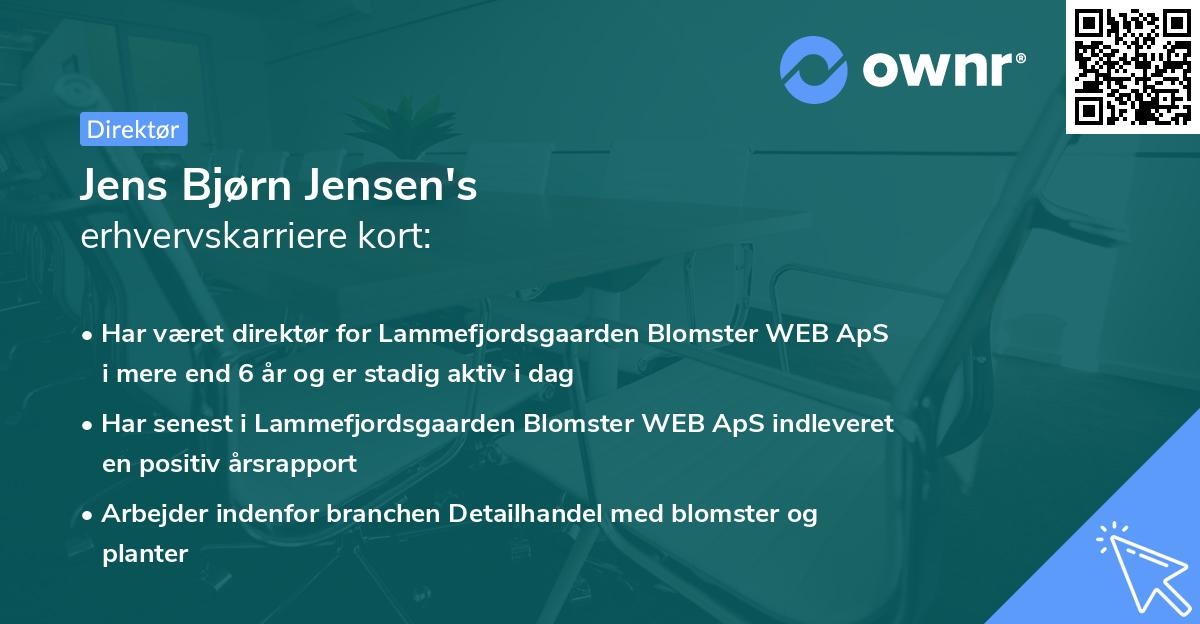 Jens Bjørn Jensen's erhvervskarriere kort