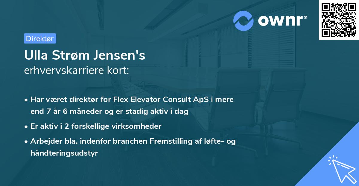 Ulla Strøm Jensen's erhvervskarriere kort