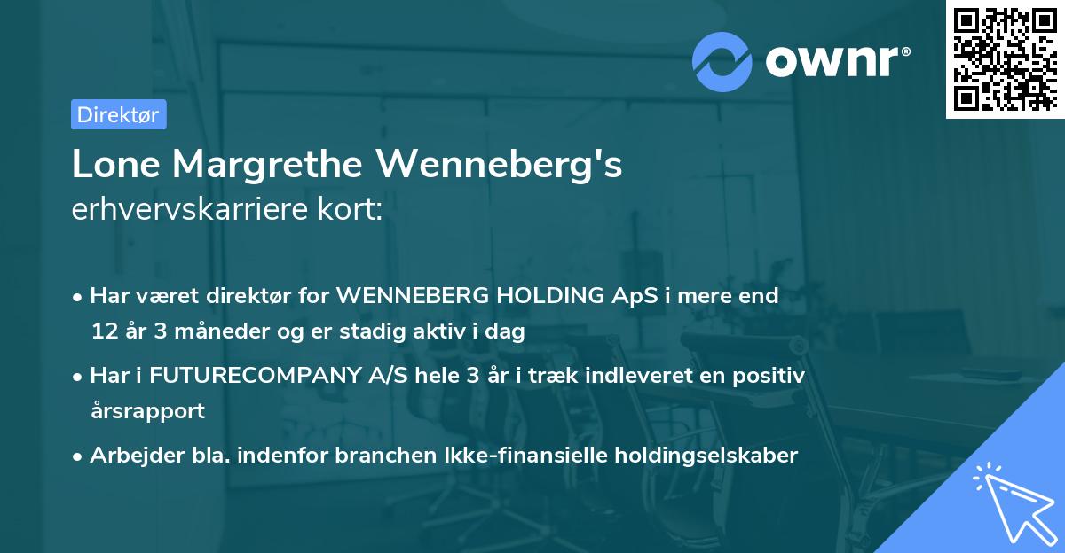 Lone Margrethe Wenneberg's erhvervskarriere kort