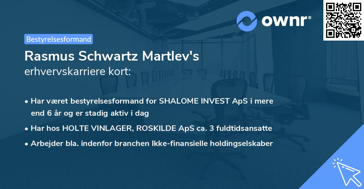 Rasmus Schwartz Martlev's erhvervskarriere kort