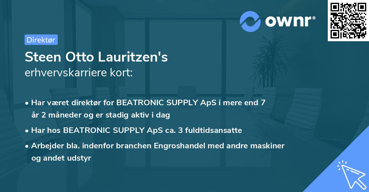 Steen Otto Lauritzen's erhvervskarriere kort