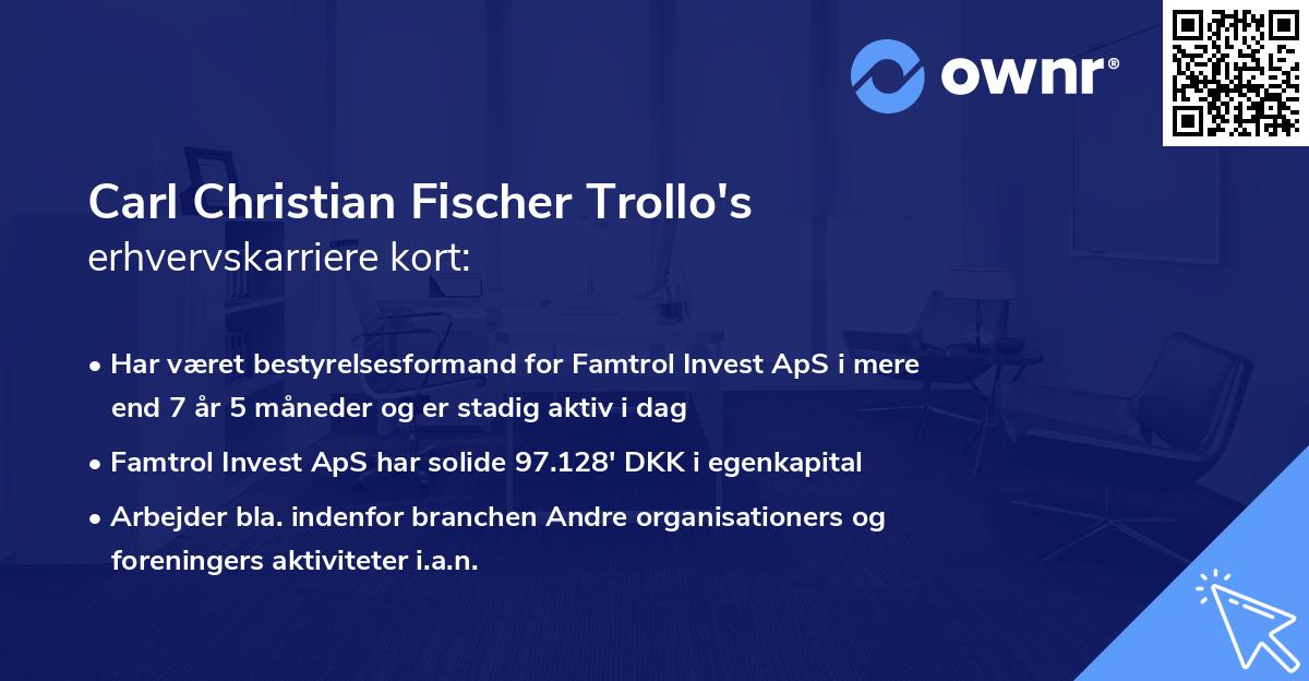 Carl Christian Fischer Trollo's erhvervskarriere kort