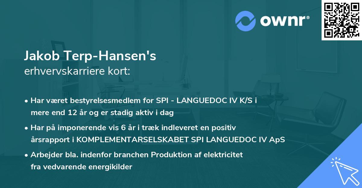 Jakob Terp-Hansen's erhvervskarriere kort