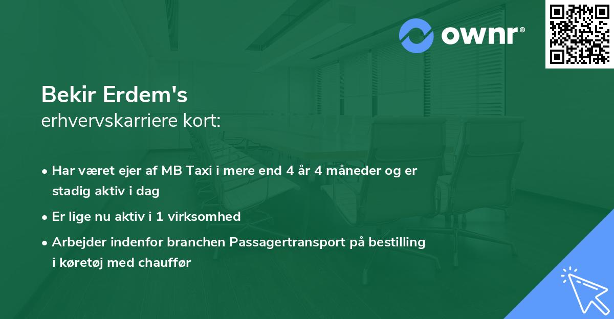 Bekir Erdem's erhvervskarriere kort