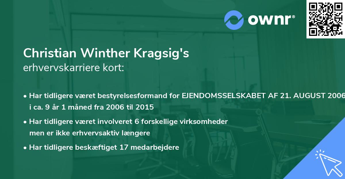 Christian Winther Kragsig's erhvervskarriere kort