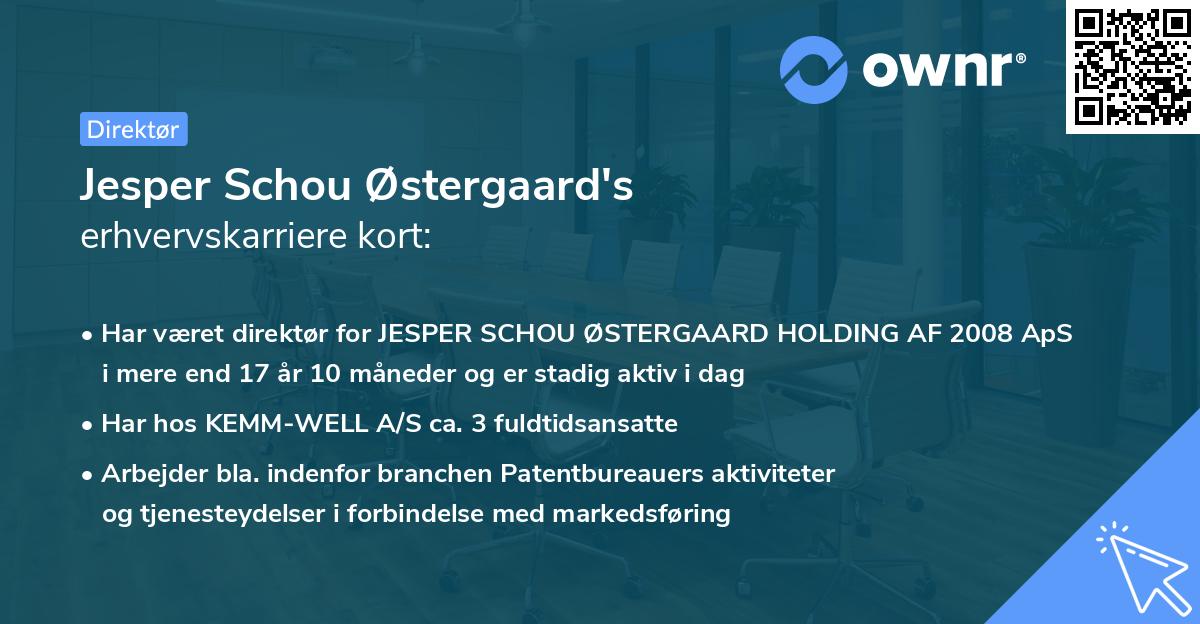 Jesper Schou Østergaard's erhvervskarriere kort