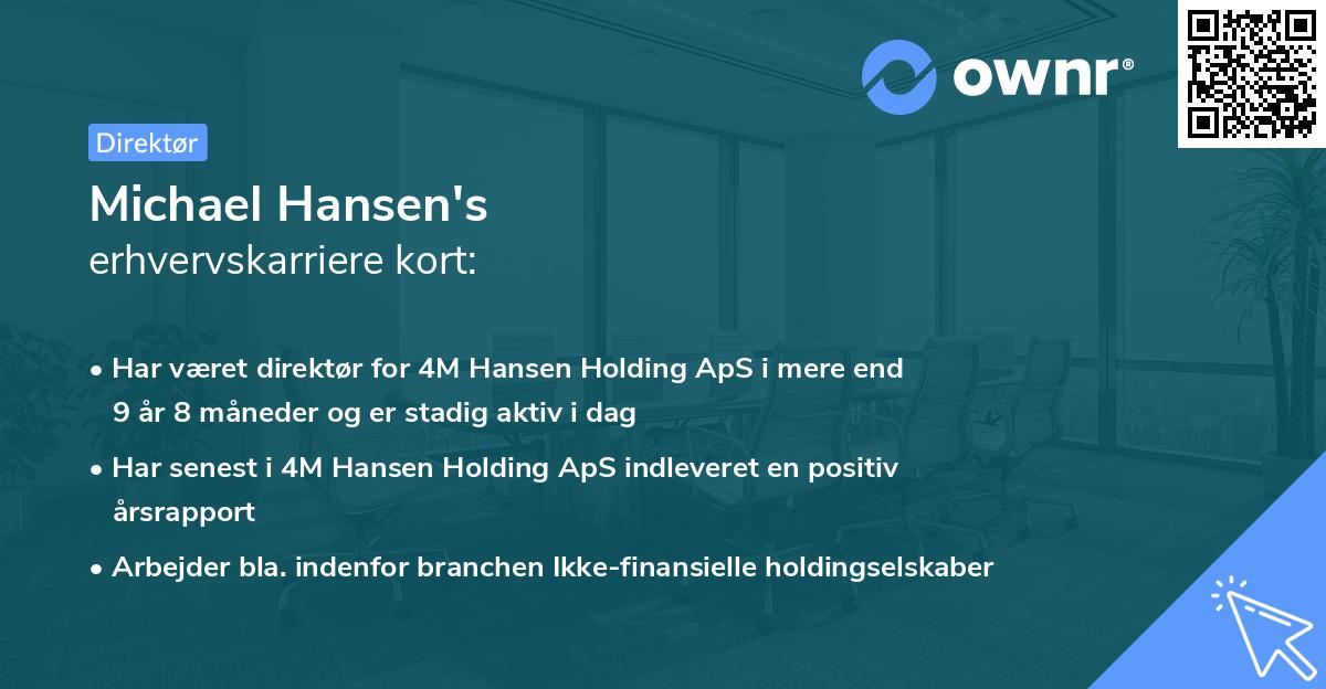Michael Hansen's erhvervskarriere kort