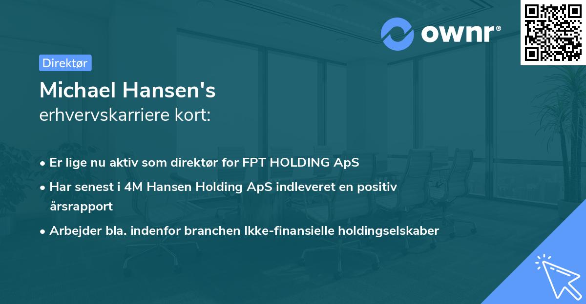 Michael Hansen's erhvervskarriere kort