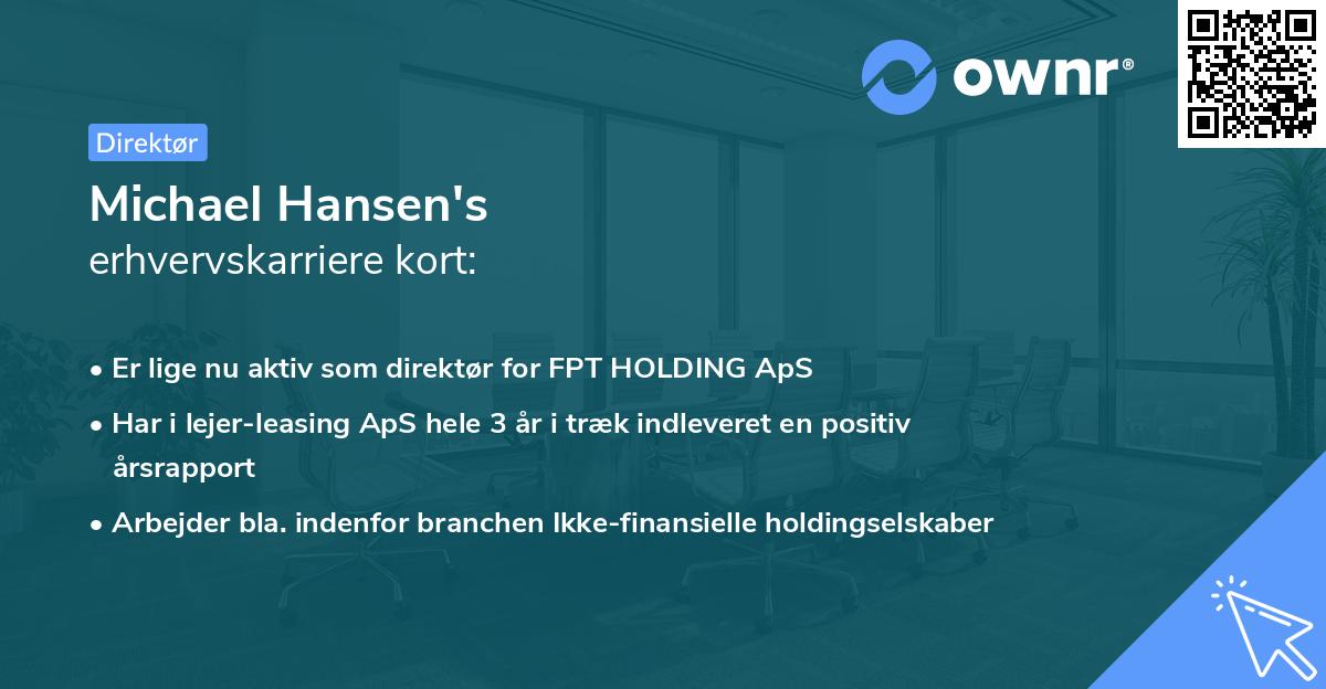 Michael Hansen's erhvervskarriere kort