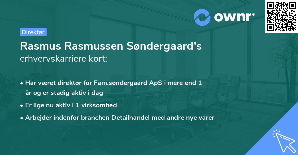 Rasmus Rasmussen Søndergaard's erhvervskarriere kort