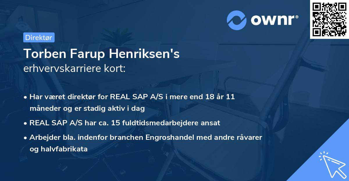 Torben Farup Henriksen's erhvervskarriere kort