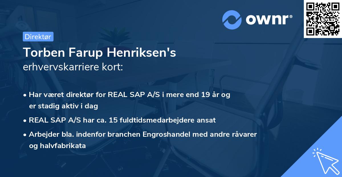 Torben Farup Henriksen's erhvervskarriere kort
