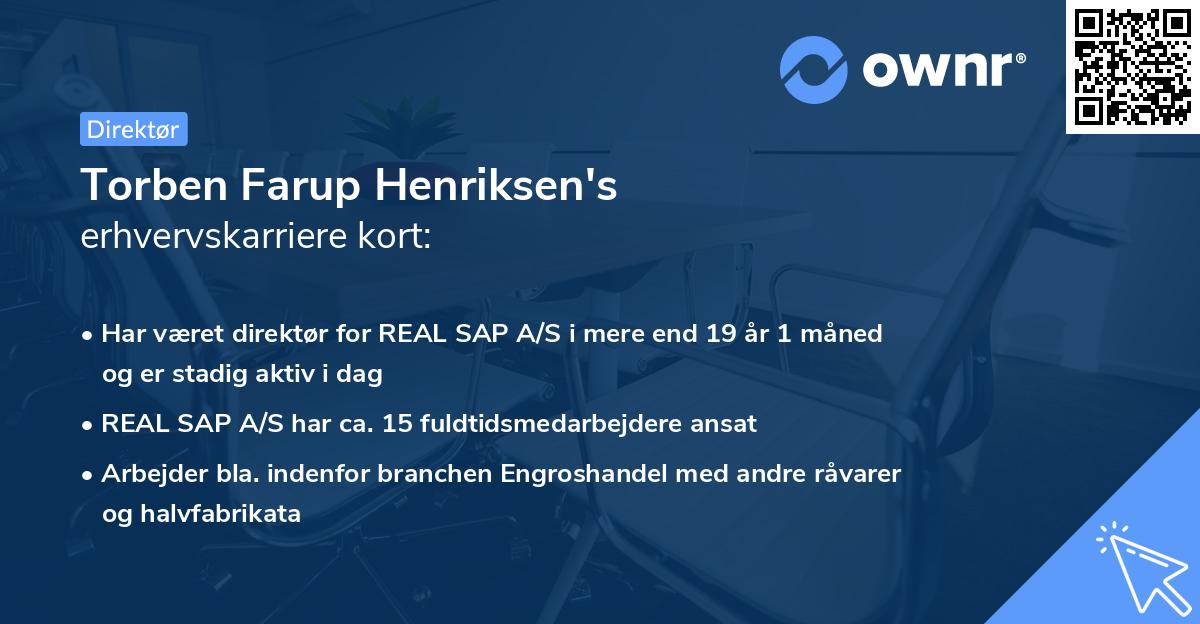 Torben Farup Henriksen's erhvervskarriere kort