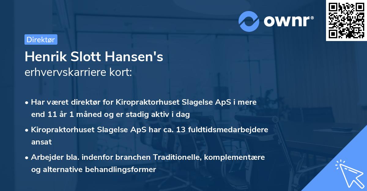 Henrik Slott Hansen's erhvervskarriere kort