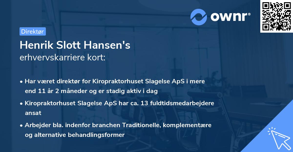 Henrik Slott Hansen's erhvervskarriere kort