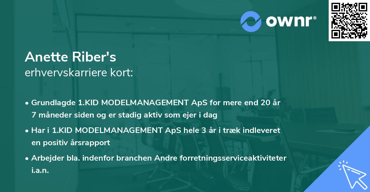 Anette Riber's erhvervskarriere kort