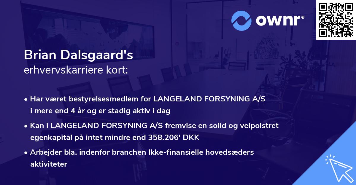 Brian Dalsgaard's erhvervskarriere kort
