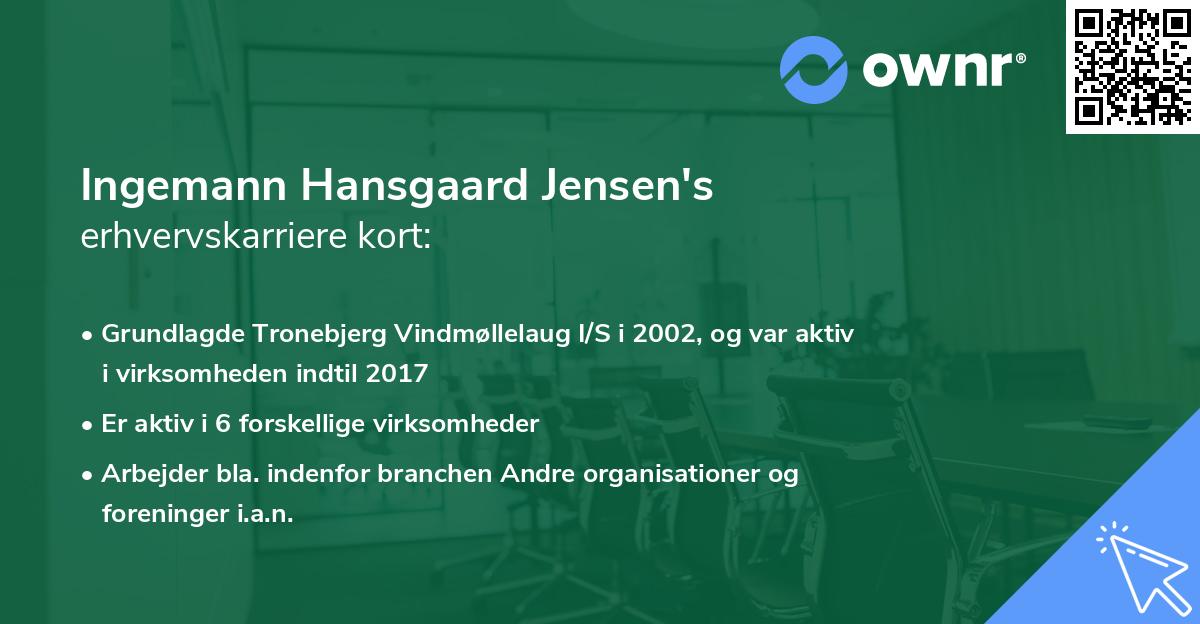 Ingemann Hansgaard Jensen's erhvervskarriere kort