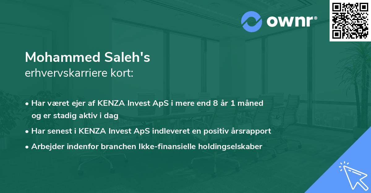 Mohammed Saleh's erhvervskarriere kort