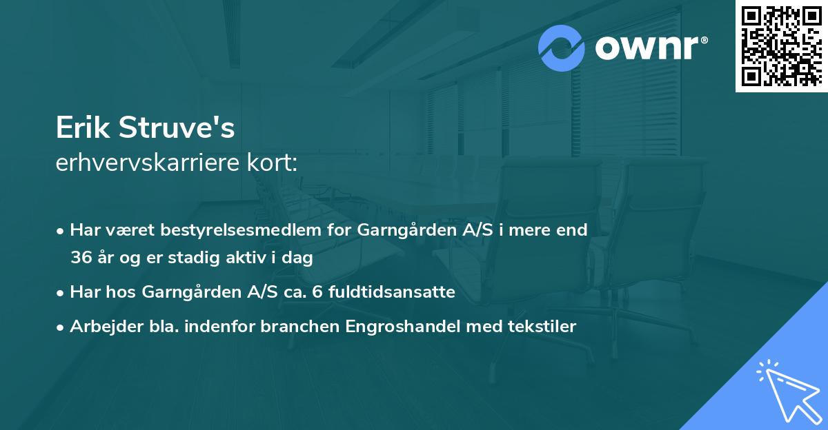 Erik Struve's erhvervskarriere kort