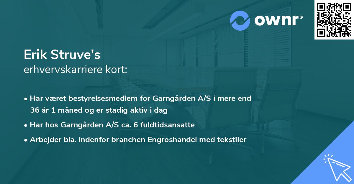 Erik Struve's erhvervskarriere kort