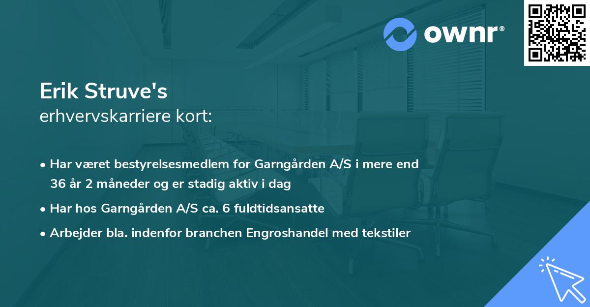 Erik Struve's erhvervskarriere kort