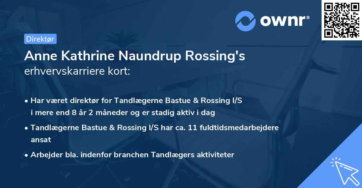 Anne Kathrine Naundrup Rossing's erhvervskarriere kort