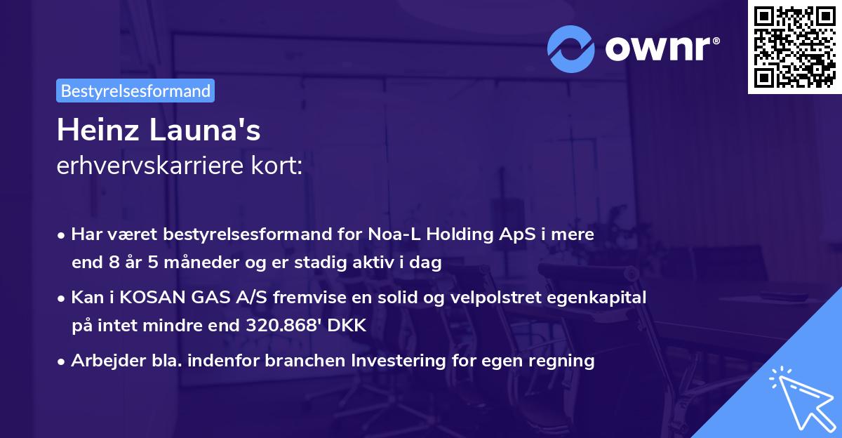 Heinz Launa's erhvervskarriere kort