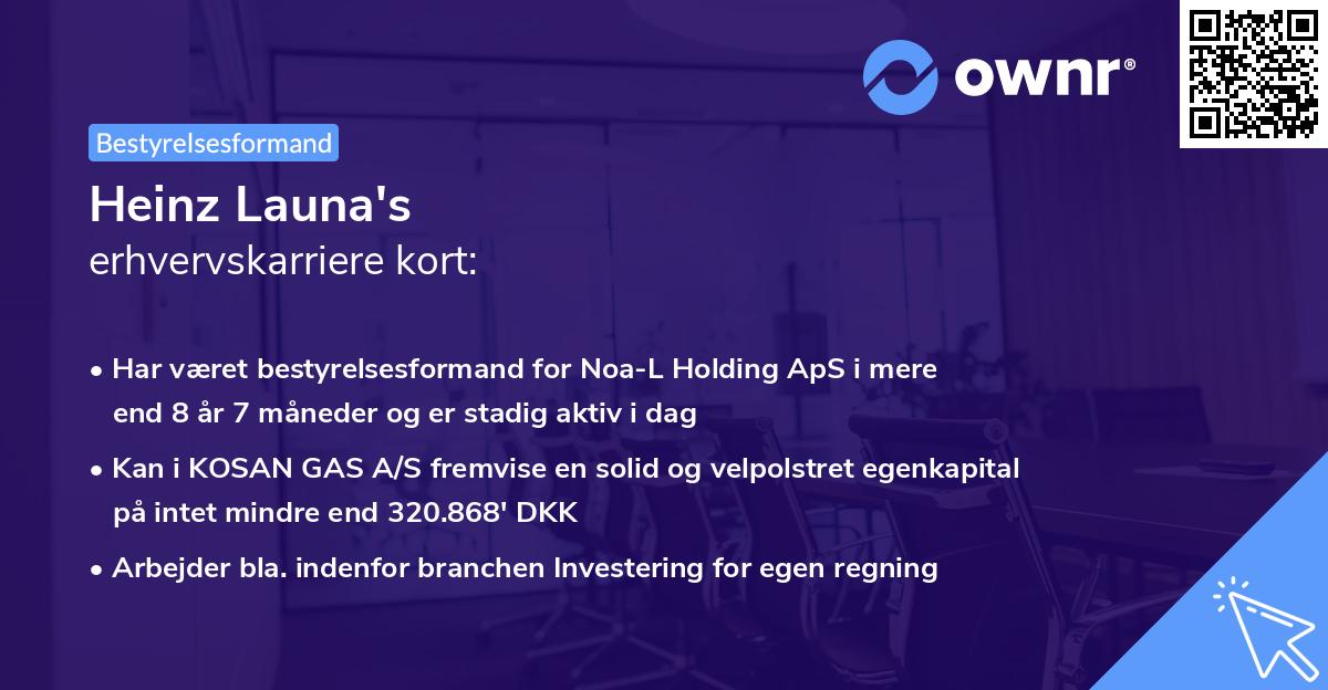 Heinz Launa's erhvervskarriere kort