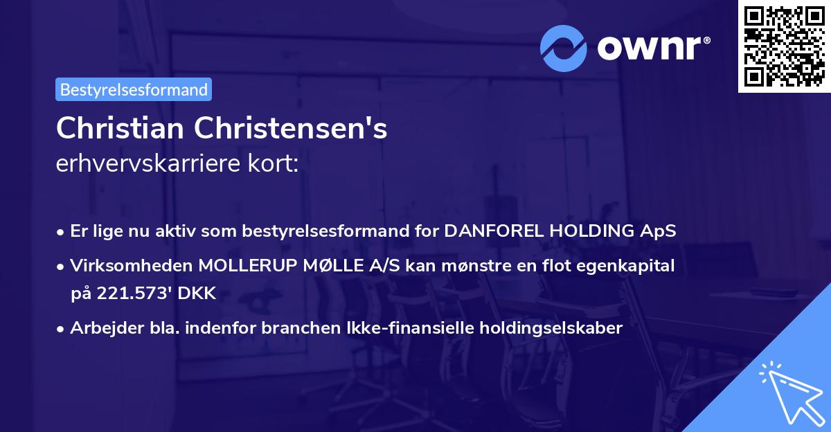 Christian Christensen's erhvervskarriere kort
