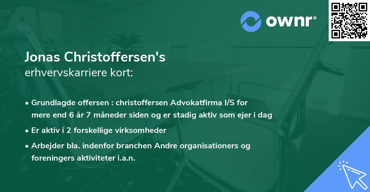 Jonas Christoffersen's erhvervskarriere kort