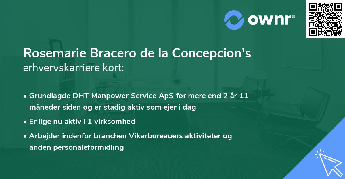 Rosemarie Bracero de la Concepcion's erhvervskarriere kort