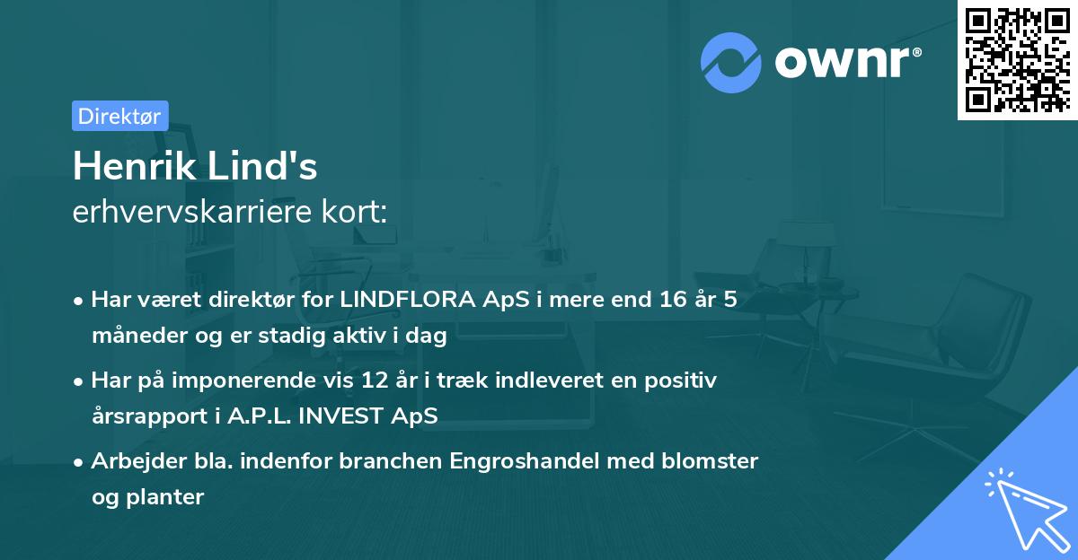 Henrik Lind's erhvervskarriere kort