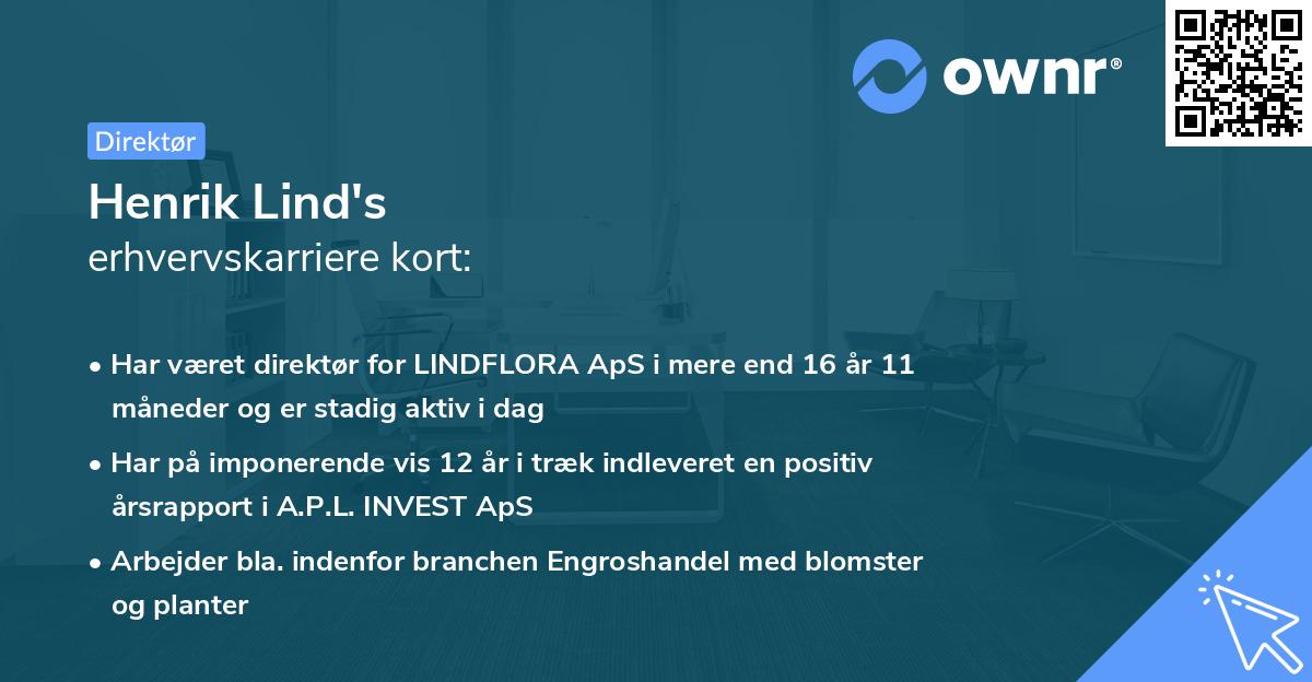 Henrik Lind's erhvervskarriere kort