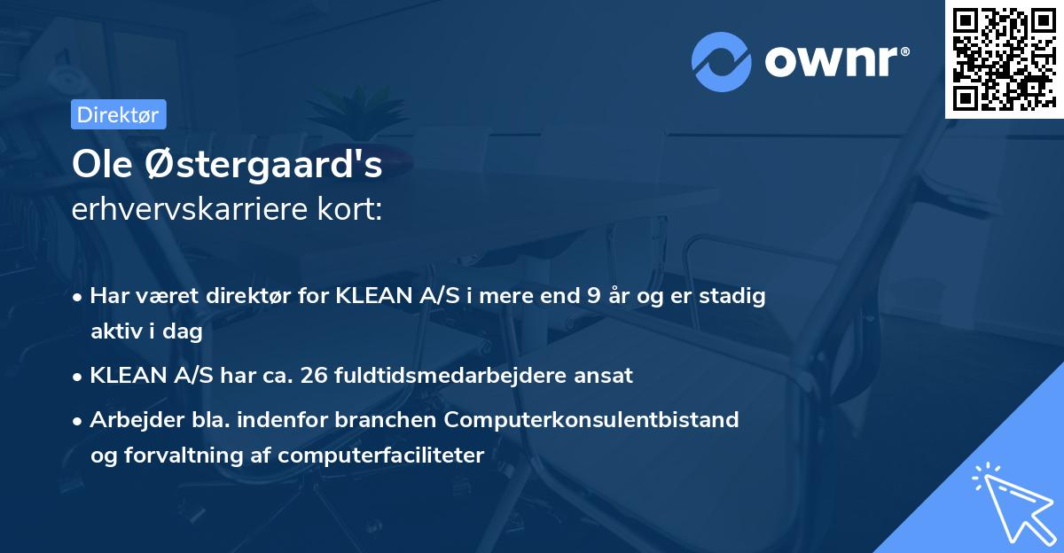 Ole Østergaard's erhvervskarriere kort