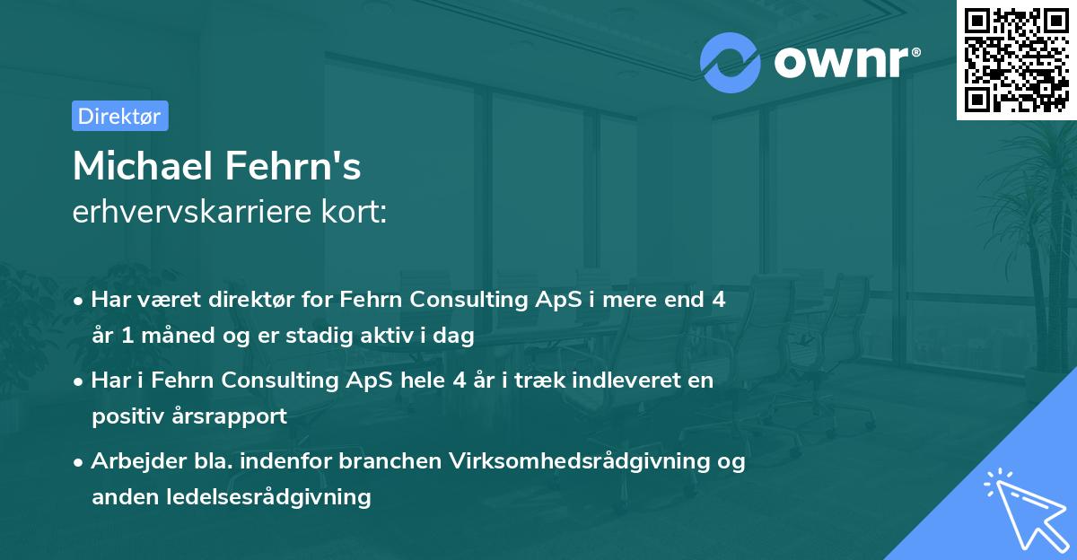 Michael Fehrn's erhvervskarriere kort